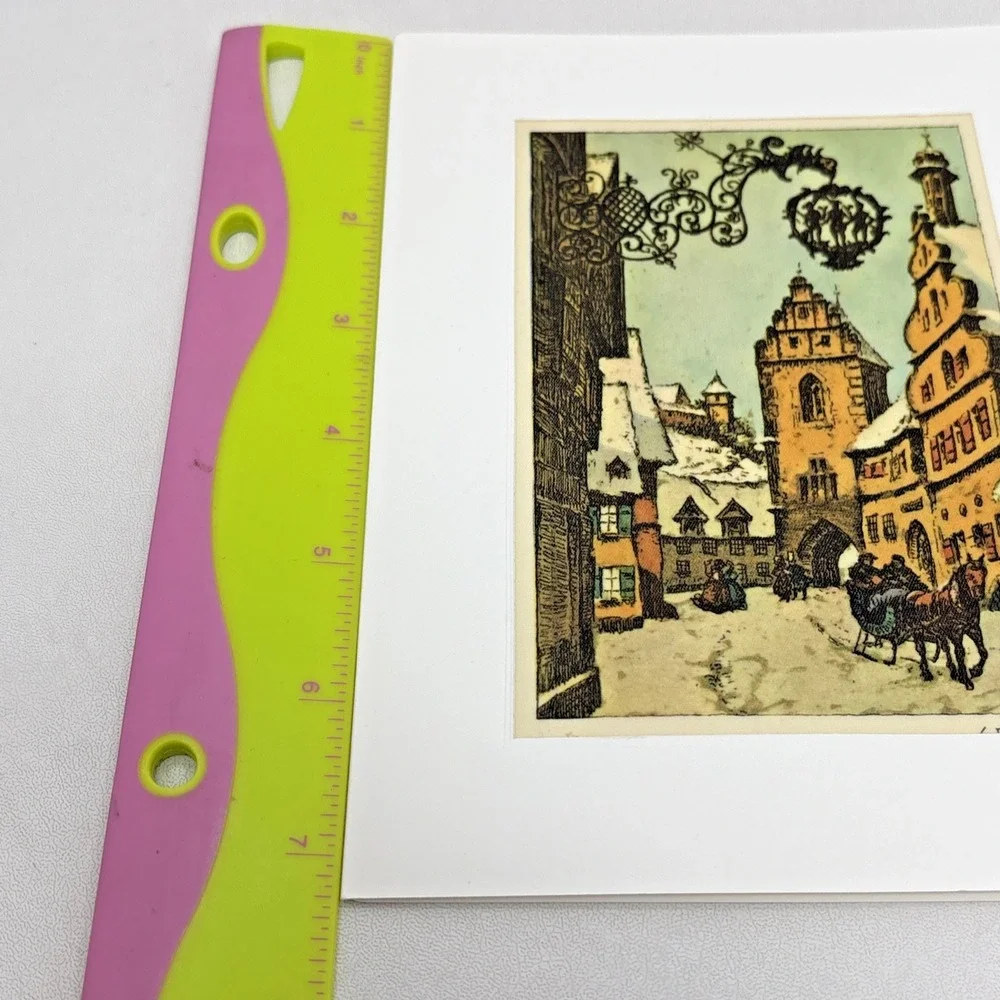 Vintage Fabric Rothenburg Tauber‎ Kunstverlag Ernst Geissendorfer Card Handmade